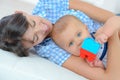 Mother cuddling baby girl Royalty Free Stock Photo