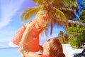 Mother and daugher playing on summer beach Royalty Free Stock Photo