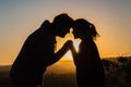 Mother Daughter Affections Happy Silhouetted