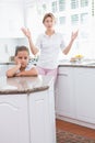 Mother and daughter after an argument Royalty Free Stock Photo