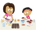 Mother and daughter baking Royalty Free Stock Photo