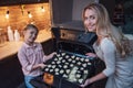 Mother and daughter baking Royalty Free Stock Photo