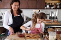 Mother and daughter baking at home Royalty Free Stock Photo