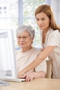 Mother and daughter browsing internet Royalty Free Stock Photo