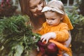 Mother and daughter child with organic vegetables healthy eating lifestyle Royalty Free Stock Photo