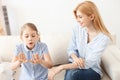 Mother and daughter doing manicure Royalty Free Stock Photo