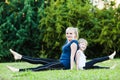 Mother and daughter doing yoga Royalty Free Stock Photo
