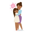 Mother and daughter embracing with love, young African descent girl hugs her mom, both smiling. Mother s Day celebration Royalty Free Stock Photo