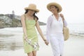 Mother And Daughter Enjoying At Beach Royalty Free Stock Photo