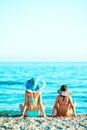 Mother and daughter enjoying time at beach Royalty Free Stock Photo