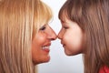 Mother and daughter eskimo kiss Royalty Free Stock Photo