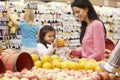 Mother And Daughter At Fruit Counter In Supermarket Royalty Free Stock Photo