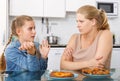 Mother and daughter having conversation Royalty Free Stock Photo