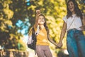 Mother and daughter having fun outside Royalty Free Stock Photo