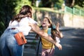 Mother and daughter having fun outside Royalty Free Stock Photo