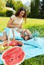 Mother And Daughter Having Fun In Park. Family Playing Outdoors Royalty Free Stock Photo