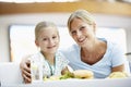 Mother And Daughter Having Lunch Together At Cafe Royalty Free Stock Photo