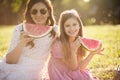 Mother and daughter having picnic outside Royalty Free Stock Photo