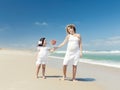 Mother and daughter holding a windmill Royalty Free Stock Photo