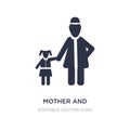 mother and daughter icon on white background. Simple element illustration from People concept