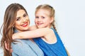 Mother and daughter isolated portrait. Royalty Free Stock Photo