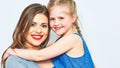 Mother and daughter isolated portrait. Royalty Free Stock Photo