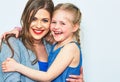 Mother and daughter isolated portrait. Royalty Free Stock Photo