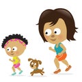 Mother and daughter jogging (African American)