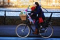 Mother and Daughter on a Laden Bicycle