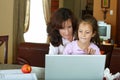 Mother and daughter with laptop Royalty Free Stock Photo