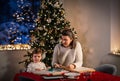 mother and daughter making gingerbread at home Royalty Free Stock Photo