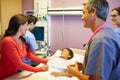 Mother And Daughter With Medical Staff In Hospital Room Royalty Free Stock Photo