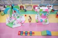 Mother and daughter in a modern children`s playroom. Moscow. 30.