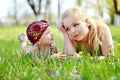 Mother and daughter on nature Royalty Free Stock Photo