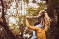 Mother and daughter outdoors in a meadow. Royalty Free Stock Photo