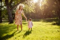 Mother and daughter in the park