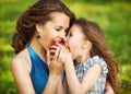 Mother and daughter in park Royalty Free Stock Photo