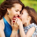 Mother and daughter in park Royalty Free Stock Photo