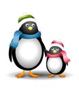 Mother Daughter Penguins Royalty Free Stock Photo