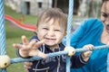 Mother and daughter at playground Royalty Free Stock Photo