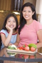 Mother And Daughter Preparing A Meal