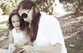 Mother and daughter reading