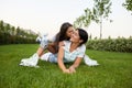 Mother and daughter in roller skates Royalty Free Stock Photo