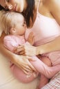 Mother And Daughter Sleeping In Bed Royalty Free Stock Photo