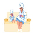 mother daughter spa vector Royalty Free Stock Photo