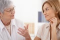 Mother and daughter talking smiling Royalty Free Stock Photo