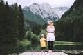 Mother and daughter together on nature. Family outdoor Royalty Free Stock Photo