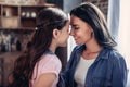 Mother and daughter touching noses Royalty Free Stock Photo