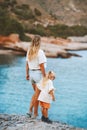 Mother and daughter travel together family summer vacations outdoor active healthy lifestyle