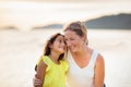 Family walking on tropical beach Royalty Free Stock Photo